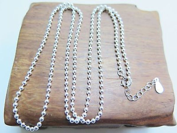 new pure s925 sterling silver men 2mm smooth bead link necklace adjustable
new pure s925 sterling silver men 2mm smooth bead link necklace adjustable