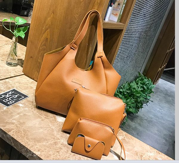 wholesales women's bag new dumplings four sets of portable pu shoulder bag foreign trade fashion wild color lychee pattern tide bag
wholesales women's bag new dumplings four sets of portable pu shoulder bag foreign trade fashion wild color lychee pattern tide bag