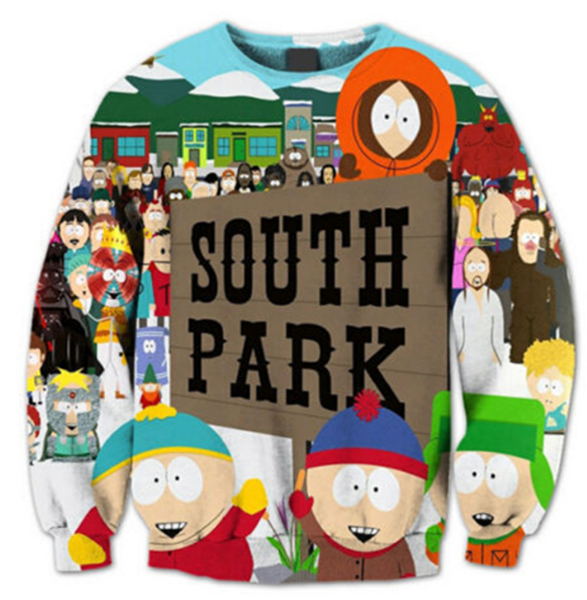 fashion women/men cartoon south park harauku style funny 3d printed crewneck sweatshirts hoodies k161, Black
fashion women/men cartoon south park harauku style funny 3d printed crewneck sweatshirts hoodies k161, Black