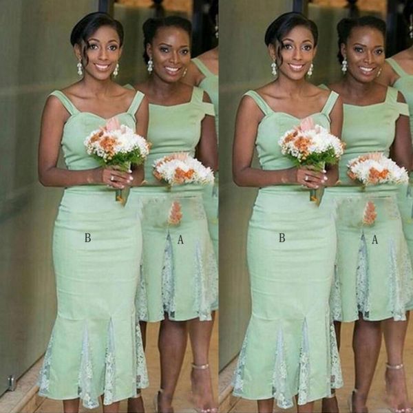 mint green 2 style bridesmaid dresses for wedding satin and lace mermaid tea length maid of honor gowns spaghetti short wedding party dress, White;pink
mint green 2 style bridesmaid dresses for wedding satin and lace mermaid tea length maid of honor gowns spaghetti short wedding party dress, White;pink