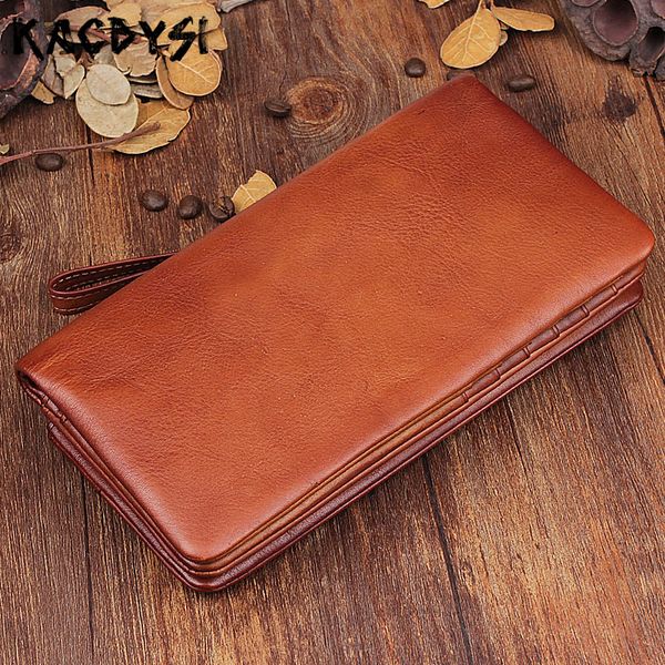 kacdysi handmade vegetable tanned leather long mens wallets vintage soft cash purse male money clip wristlets phone bag, Red;black
kacdysi handmade vegetable tanned leather long mens wallets vintage soft cash purse male money clip wristlets phone bag, Red;black