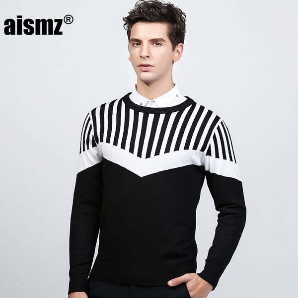 aismz pullover sweater men clothes 2018 pull homme sueter hombre man o neck autumn winter warm striped male knitted slim fit, White;black
aismz pullover sweater men clothes 2018 pull homme sueter hombre man o neck autumn winter warm striped male knitted slim fit, White;black