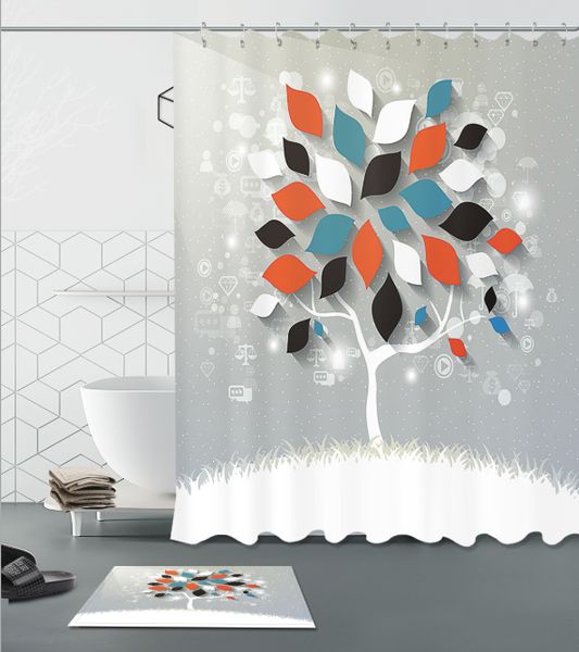 3d polyester fabric simple tree shower curtains with 12 hooks for bathroom decor modern bath waterproof curtain floor mats sets
3d polyester fabric simple tree shower curtains with 12 hooks for bathroom decor modern bath waterproof curtain floor mats sets