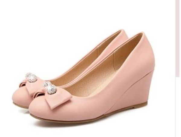 send 2018 spring and autumn new style bowknot water drill slope heel high heel women's shoes, Black
send 2018 spring and autumn new style bowknot water drill slope heel high heel women's shoes, Black