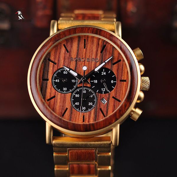 bobo bird men watches date display wood watch luxury stylish quartz wristwatch wooden and metal strap new design timepieces, Slivery;brown
bobo bird men watches date display wood watch luxury stylish quartz wristwatch wooden and metal strap new design timepieces, Slivery;brown