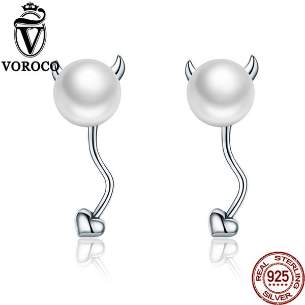 voroco genuine 925 sterling silver elegant pearl cute drop earrings for women girl devil's corner earings party jewelry vse051, Golden;silver
voroco genuine 925 sterling silver elegant pearl cute drop earrings for women girl devil's corner earings party jewelry vse051, Golden;silver