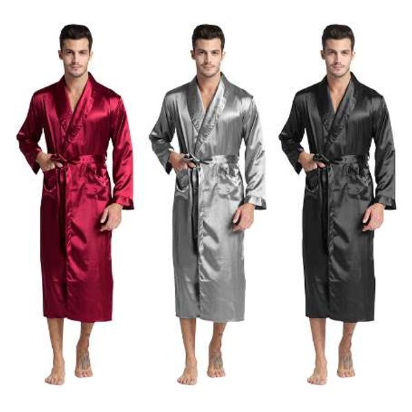 tony&candice men's silk satin bathrobe robe long solid silk pajamas men silk nightgown sleepwear kimono homme dressing gown, Black;brown
tony&candice men's silk satin bathrobe robe long solid silk pajamas men silk nightgown sleepwear kimono homme dressing gown, Black;brown