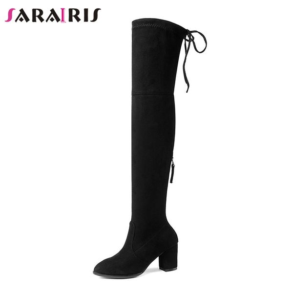 sarairis 2018 black 6.5cm high heels round toe zip shoes woman casual fashion autumn winter over-the-knee boots big size 34-43
sarairis 2018 black 6.5cm high heels round toe zip shoes woman casual fashion autumn winter over-the-knee boots big size 34-43