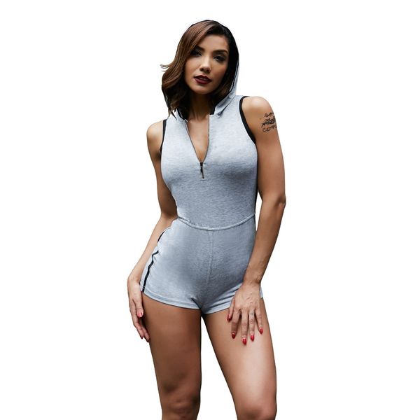 Summer Hooded Bodysuits Sleeveless Zipper V Neck Women Curve Night Club Bodysuits Holy Sexy Sport Jumpsuits
Summer Hooded Bodysuits Sleeveless Zipper V Neck Women Curve Night Club Bodysuits Holy Sexy Sport Jumpsuits