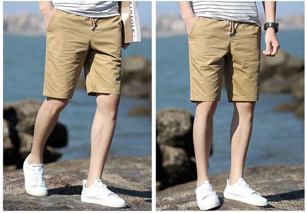 2018 new style summer fashionable men's slim half shorts men's pure color knee length casual trousers large size, White;black
2018 new style summer fashionable men's slim half shorts men's pure color knee length casual trousers large size, White;black