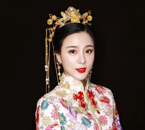 the new chinese style phoenix bride costume tiara show wo clothing step tassel wedding hair accessories show clothes dragon and phoenix stud, Silver
the new chinese style phoenix bride costume tiara show wo clothing step tassel wedding hair accessories show clothes dragon and phoenix stud, Silver