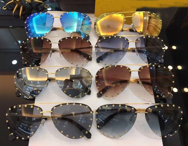 new fashion designer sunglasses frameless irregular frame with rivets popular avant-garde style uv400 protection eyewear, White;black
new fashion designer sunglasses frameless irregular frame with rivets popular avant-garde style uv400 protection eyewear, White;black