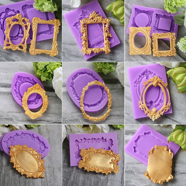 

classic frame silicone mold fondant mould cake decorating tools chocolate gumpaste molds, sugarcraft, kitchen gadgets