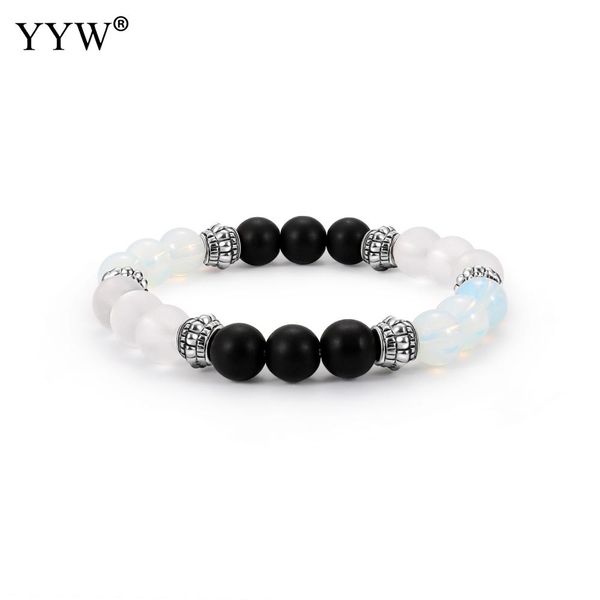 2018 new stone beads bracelets 8mm round beaded wristband zinc alloy sea opal clear quartz vintage bangles for men women, Black
2018 new stone beads bracelets 8mm round beaded wristband zinc alloy sea opal clear quartz vintage bangles for men women, Black