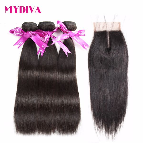 mydiva brazilian hair weave 3 bundles natural straight human hair bundles with lace closure middle part 4 pcs/lot non remy 10-26, Black;brown
mydiva brazilian hair weave 3 bundles natural straight human hair bundles with lace closure middle part 4 pcs/lot non remy 10-26, Black;brown