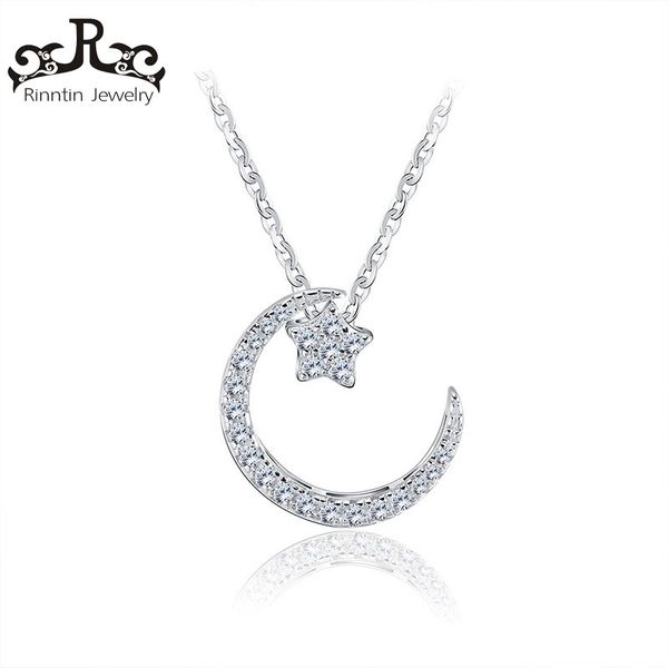 rinntin soild 925 sterling silver jewelry crescent moon & star shiny crystal pendant necklaces for women fine jewelry gift tsn06
rinntin soild 925 sterling silver jewelry crescent moon & star shiny crystal pendant necklaces for women fine jewelry gift tsn06