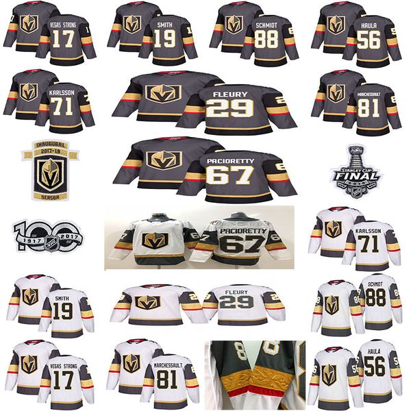 2018 vegas golden knights jersey 29 marc-andre fleury 67 max pacioretty 56 erik haula nate schmidt hockey men 2018 stanley cup finals, Black;red
2018 vegas golden knights jersey 29 marc-andre fleury 67 max pacioretty 56 erik haula nate schmidt hockey men 2018 stanley cup finals, Black;red