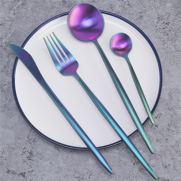 chic colorful tableware 304 stainless steel spoon fork knife matte rainbow colorful cutlery flatware dinnerware silverware
chic colorful tableware 304 stainless steel spoon fork knife matte rainbow colorful cutlery flatware dinnerware silverware