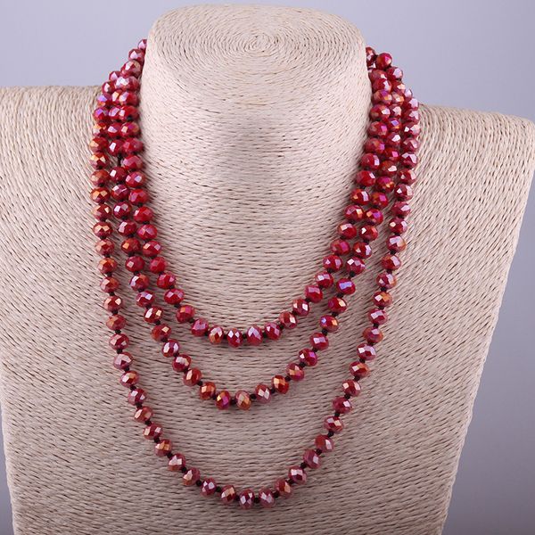 whole salefashion bohemian tribal long jewelry red crystal knotted long halsband 5x8 glass crystal necklace, Silver
whole salefashion bohemian tribal long jewelry red crystal knotted long halsband 5x8 glass crystal necklace, Silver