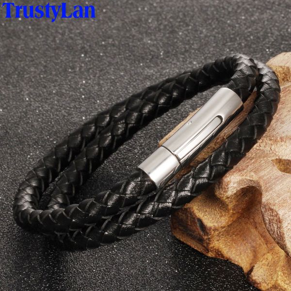 trustylan genuine leather wrap bracelet men bangle with stainless steel clasp trendy jewelry double circle round men's bracelets, Golden;silver
trustylan genuine leather wrap bracelet men bangle with stainless steel clasp trendy jewelry double circle round men's bracelets, Golden;silver
