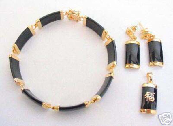 details about black jade women bracelet+earrings+pendant fashion lucky jewelry sets<<<ing
details about black jade women bracelet+earrings+pendant fashion lucky jewelry sets<<<ing