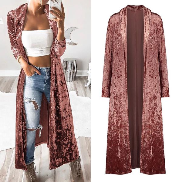 women's jacket long velvet streetwear 2018 valentine gift spring femme outerwear coat casual ladies clothing ws5849k, Black;brown
women's jacket long velvet streetwear 2018 valentine gift spring femme outerwear coat casual ladies clothing ws5849k, Black;brown
