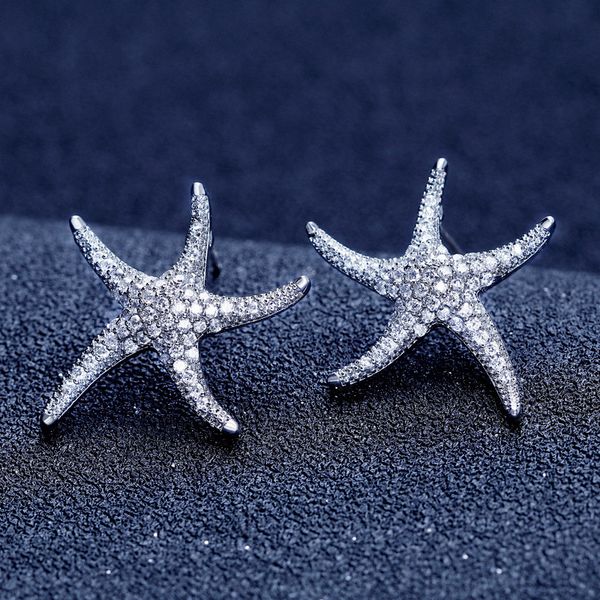 starfish style earring white gold filled 5a clear zircon cz engagement wedding stud earrings for women festival gift, Golden;silver
starfish style earring white gold filled 5a clear zircon cz engagement wedding stud earrings for women festival gift, Golden;silver