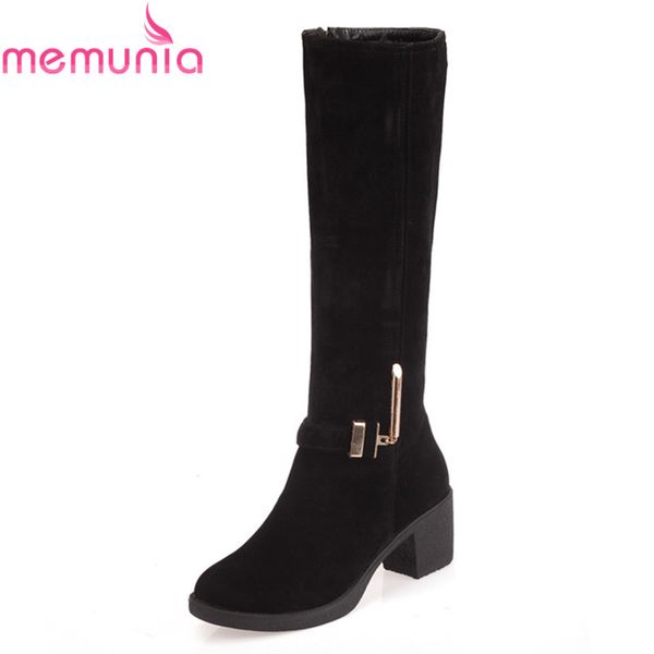 memunia new arrival knee high boots women 2018 round toe thick 6cm heels boots with metal decoration zip female long, Black
memunia new arrival knee high boots women 2018 round toe thick 6cm heels boots with metal decoration zip female long, Black