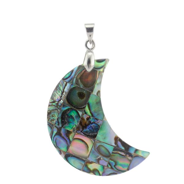 jln abalone shell pendant moon shape natural mother of shell necklace with 18 inches brass chain, Silver
jln abalone shell pendant moon shape natural mother of shell necklace with 18 inches brass chain, Silver