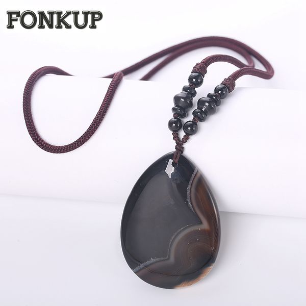 forkup classic women pendant necklaces black agate natural stone jewellery elegant femme wedding accessories round rope chain, Silver
forkup classic women pendant necklaces black agate natural stone jewellery elegant femme wedding accessories round rope chain, Silver