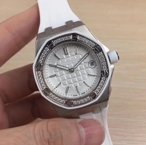 new 5 more style brand watches royal oak offshore 37 mm diamond white dial automatic mechanical rubber strap excellent women's watch, Slivery;brown
new 5 more style brand watches royal oak offshore 37 mm diamond white dial automatic mechanical rubber strap excellent women's watch, Slivery;brown