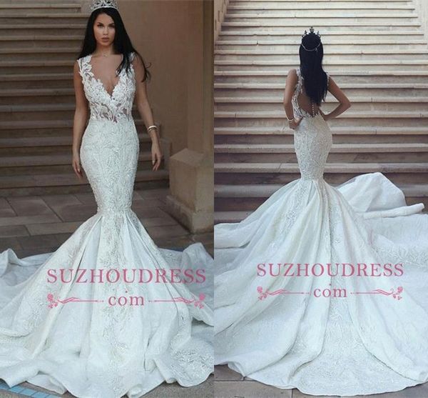 dubai arabic 2018 mermaid wedding dresses deep v neck lace applique open back court train wedding bridal gowns vestidos de novia ba9550, White
dubai arabic 2018 mermaid wedding dresses deep v neck lace applique open back court train wedding bridal gowns vestidos de novia ba9550, White