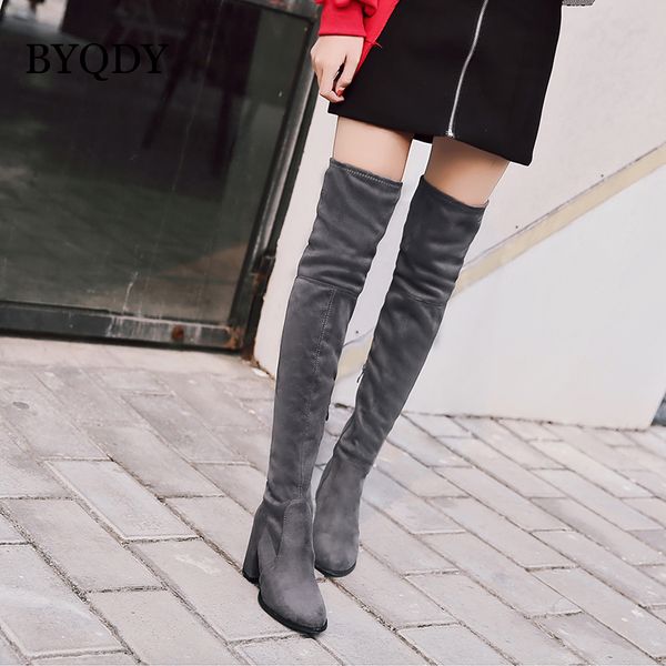 byqdy spring autumn ladies shoes party women boots high heel flock over the knee high boots suede women 2018 fashion winter shoe, Black
byqdy spring autumn ladies shoes party women boots high heel flock over the knee high boots suede women 2018 fashion winter shoe, Black