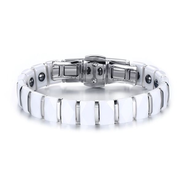 fashion womens bracelets jewelry stainless steel white ceramic inlay bracelet magnetic therapy bar links wristband accessories, Golden;silver
fashion womens bracelets jewelry stainless steel white ceramic inlay bracelet magnetic therapy bar links wristband accessories, Golden;silver
