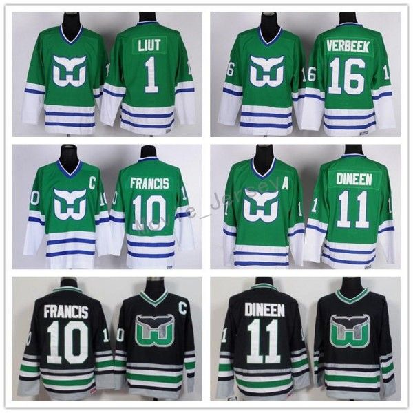 Ice Hockey Hartford Whalers Jerseys 1 Mike Liut 10 Ron Francis 11 Kevin Dineen 16 Patrick Verbeek Team Color Green White Black
Ice Hockey Hartford Whalers Jerseys 1 Mike Liut 10 Ron Francis 11 Kevin Dineen 16 Patrick Verbeek Team Color Green White Black