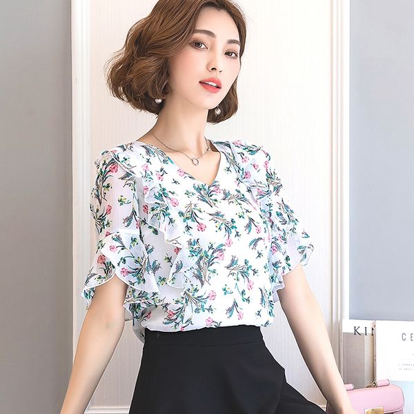 biboyamall women blouses 2018 ladies chiffon flare short sleeve floral printed shirt summer slim camisas mujer chemise femme, White
biboyamall women blouses 2018 ladies chiffon flare short sleeve floral printed shirt summer slim camisas mujer chemise femme, White
