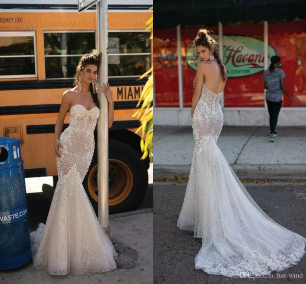 charming sweetheart mermaid wedding dresses 2019 berta illusion bodices new lace beaded sequins bridal gowns custom made wedding dress, White
charming sweetheart mermaid wedding dresses 2019 berta illusion bodices new lace beaded sequins bridal gowns custom made wedding dress, White