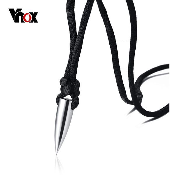 vnox men bullet necklace hip hop jewelry stainless steel pendant with black rope chain necklaces, Silver
vnox men bullet necklace hip hop jewelry stainless steel pendant with black rope chain necklaces, Silver
