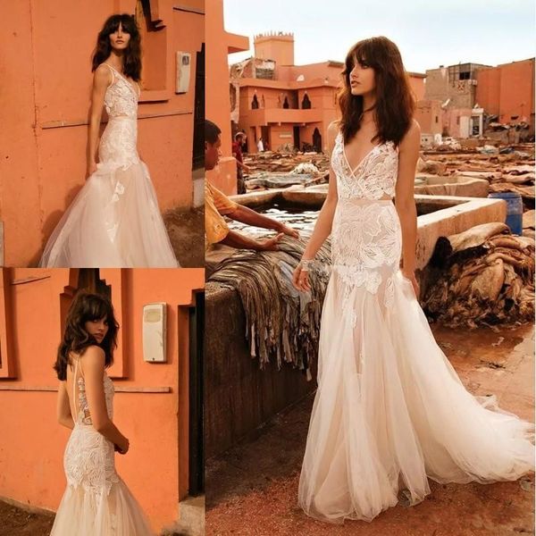 boho vintage autumn mermaid wedding dresses 2018 v-neck backless bridal lace appliqued chapel train wedding gowns, White
boho vintage autumn mermaid wedding dresses 2018 v-neck backless bridal lace appliqued chapel train wedding gowns, White