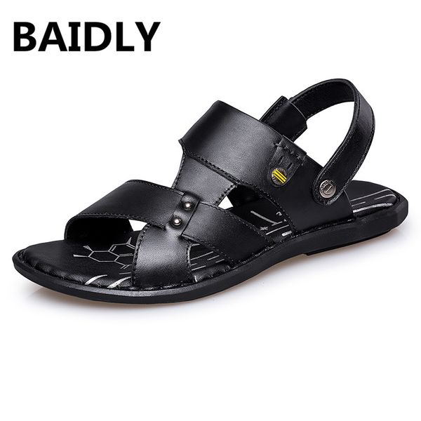 baidly men sandals fashion summer genuine leather casual shoes classic style male sandals breathable summer shoes for men, Black
baidly men sandals fashion summer genuine leather casual shoes classic style male sandals breathable summer shoes for men, Black