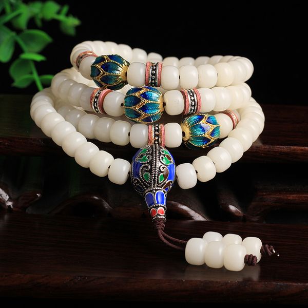 6x8/7x9/8x10mm tibetan white bodhi beads 108 rosary ethnic style blue guru beads bracelets buddha prayer japa mala jewelry j1753, Black
6x8/7x9/8x10mm tibetan white bodhi beads 108 rosary ethnic style blue guru beads bracelets buddha prayer japa mala jewelry j1753, Black