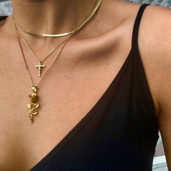 crazy feng 2018 rose flower cross pendant long necklace for women girls trendy gold color multi layers chain necklaces jewelry, Silver
crazy feng 2018 rose flower cross pendant long necklace for women girls trendy gold color multi layers chain necklaces jewelry, Silver