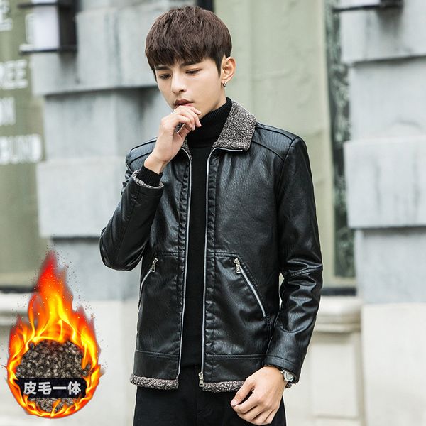 autumn jacket for men leather men's fashion youth pu leather coat of recreational men's clothing jackets, Black
autumn jacket for men leather men's fashion youth pu leather coat of recreational men's clothing jackets, Black