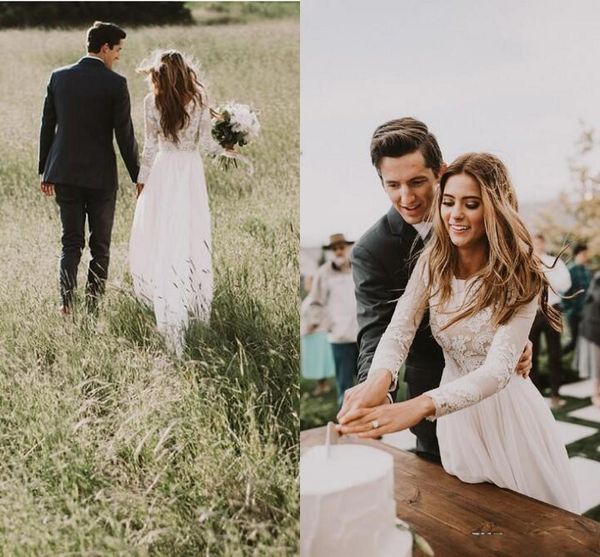 2021 chiffon wedding dresses jewel neck lace applique long sleeves floor length pleats wedding bridal gowns custom made, White
2021 chiffon wedding dresses jewel neck lace applique long sleeves floor length pleats wedding bridal gowns custom made, White