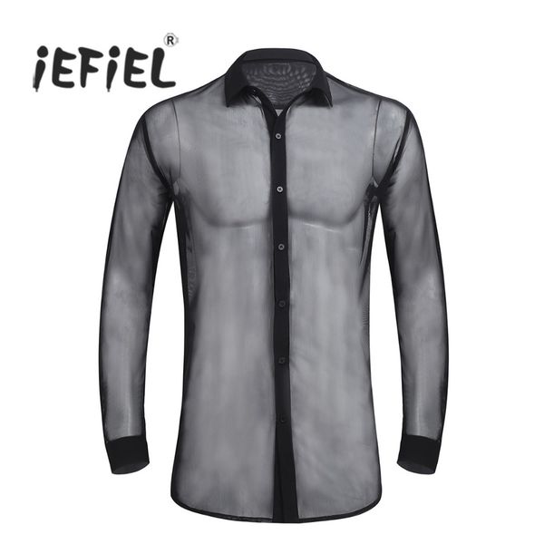 iefiel mens fashionable see through mesh long sleeve clubwear soft shirt wetlook night party clothing for mens shirts, White;black
iefiel mens fashionable see through mesh long sleeve clubwear soft shirt wetlook night party clothing for mens shirts, White;black