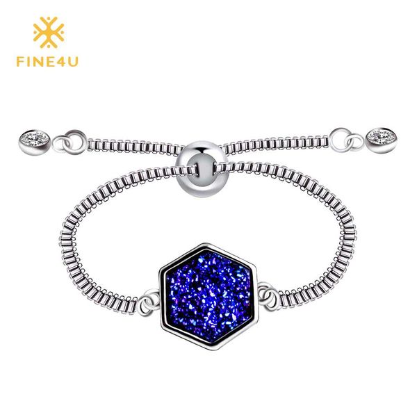 2018 new fine4u b021 natural druzy stone charm bracelet adjustable chain link bracelet for women bridal wedding jewelry, Black
2018 new fine4u b021 natural druzy stone charm bracelet adjustable chain link bracelet for women bridal wedding jewelry, Black