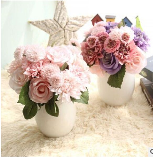 artificial flowers fake rose dahlia chrysanthemum bouquet multicolor silk flower for wedding bride bouquet home living room decoration
artificial flowers fake rose dahlia chrysanthemum bouquet multicolor silk flower for wedding bride bouquet home living room decoration