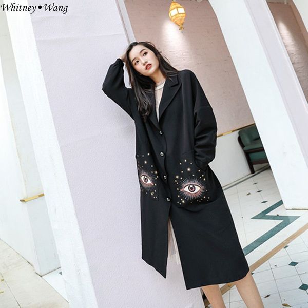 whitney wang 2018 autumn fashion streetwear eyes pockets trench coat women casual coat outwear ww-2711, Tan;black
whitney wang 2018 autumn fashion streetwear eyes pockets trench coat women casual coat outwear ww-2711, Tan;black