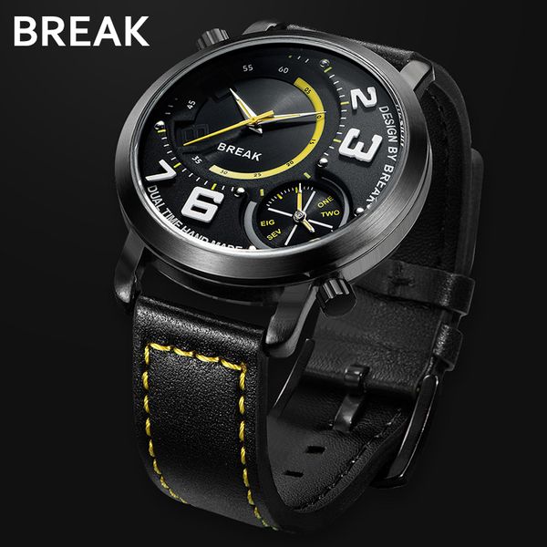 break men dual quartz movement watches fashion casual man leather watch sport simple multiple time zone male wristwatches 3023, Slivery;brown
break men dual quartz movement watches fashion casual man leather watch sport simple multiple time zone male wristwatches 3023, Slivery;brown