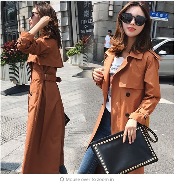 uk brand new fashion 2018 fall /autumn casual double breasted simple classic long trench coat with belt chic female windbreaker, Tan;black
uk brand new fashion 2018 fall /autumn casual double breasted simple classic long trench coat with belt chic female windbreaker, Tan;black